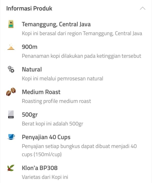 Robusta Temanggung 500gr - Image 3